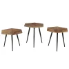 Zago Tables Basses Gigognes (x 3) En Teck Et Métal Hexagonales – WOODY 22