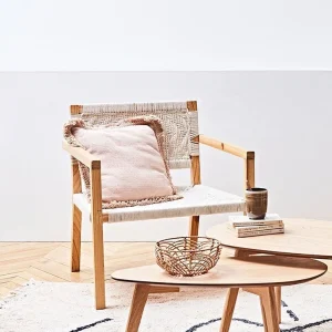 SEMA DESIGN Fauteuil Macrame Naturel En Pin Et Coton Tressé 9