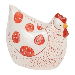 Comptoir De Famille Déco Poule Margotte Rouge En Porcelaine 7