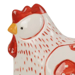 Comptoir De Famille Déco Poule Margotte Rouge En Porcelaine 9