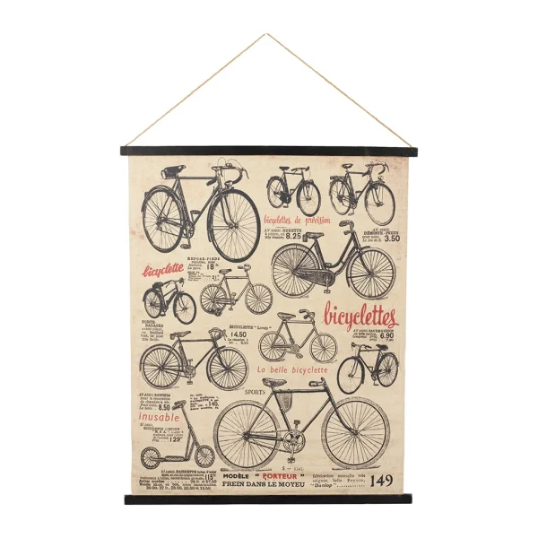 Comptoir De Famille Toile Bicyclette Noir Et Rouge 1