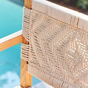 SEMA DESIGN Fauteuil Macrame Naturel En Pin Et Coton Tressé 13