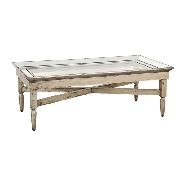 Côté Table Table Basse Baroque En Bois Et Verre – Miroir 1