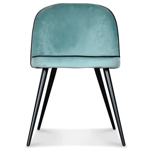 Opjet Chaise Salle à Manger Gansé En Velours Bleu Artic – Ingrid 3