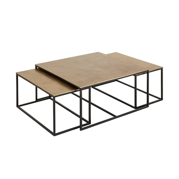 Côté Table Table Basse Gigogne (lot De 3) En Fer Doré – Félia 1