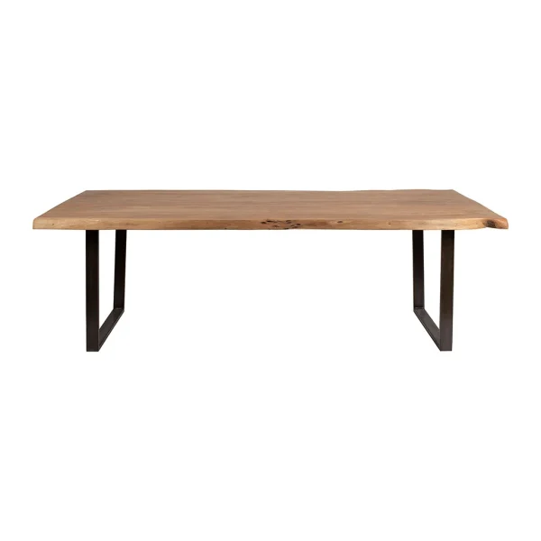 Côté Table Table à Manger En Acacia Massif Et Pieds En Fer Noir 240x110cm – Factory 1