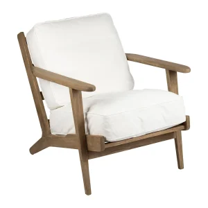 Côté Table Fauteuil En Coton Blanc Et Chêne – Laureli 11