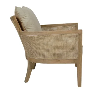 Côté Table Fauteuil Sable En Chêne Et Rotin – Lakso 15