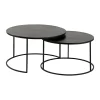 Côté Table Table Basse Gigogne Ronde (lot De 2) En Fer Noir – Felia 19