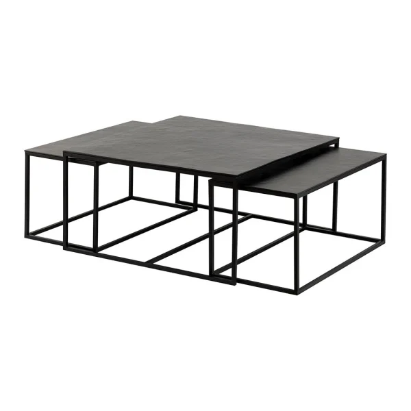 Côté Table Table Basse Gigogne Carrée (lot De 3) En Fer Noir – Felia 1