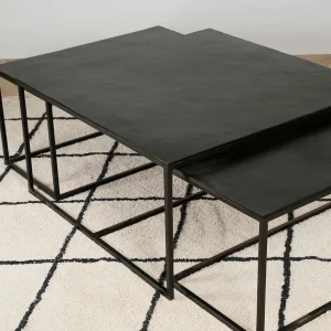 Côté Table Table Basse Gigogne Carrée (lot De 3) En Fer Noir – Felia 16