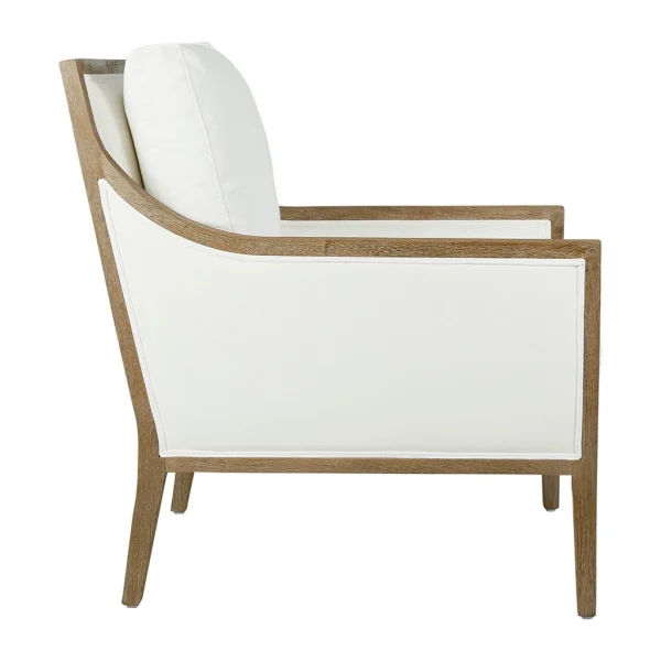 Côté Table Fauteuil En Coton Blanc Et Chene – Loevan 4