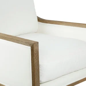 Côté Table Fauteuil En Coton Blanc Et Chene – Loevan 13