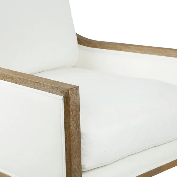 Côté Table Fauteuil En Coton Blanc Et Chene – Loevan 5