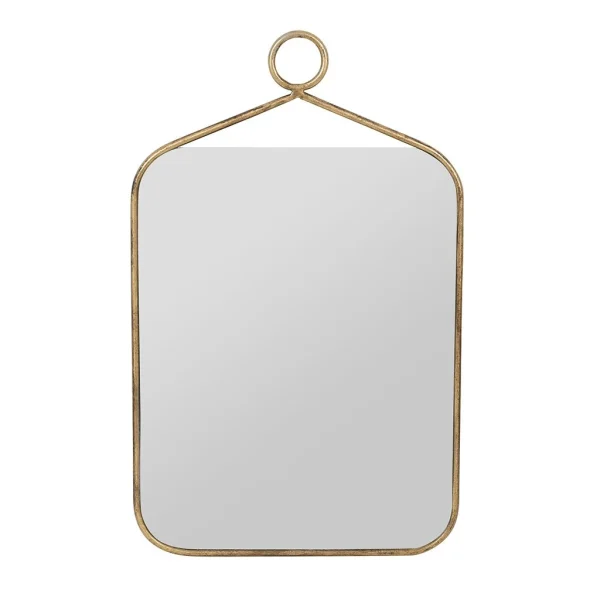 Côté Table Miroir Rectangulaire En Fer Doré – écus 1