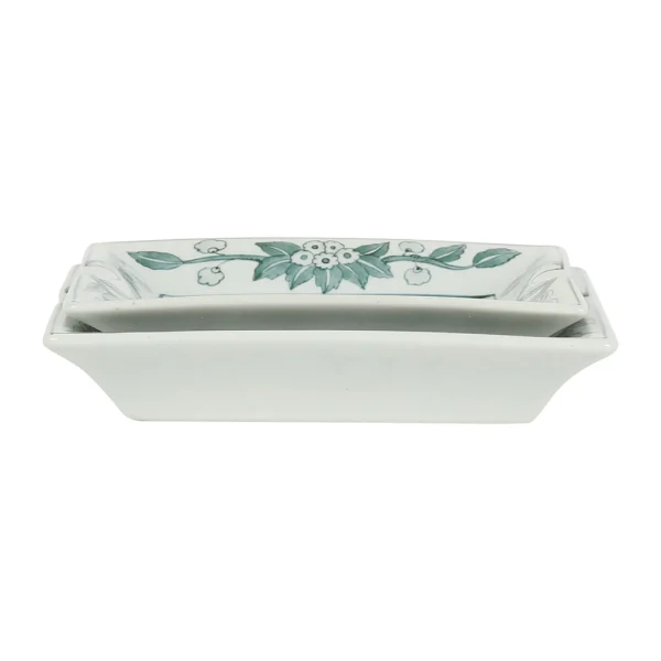 Côté Table Cendriers Fleurs En Porcelaine Vert -ming 6