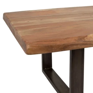 Côté Table Table Basse En Acacia Massif Et Pieds En Fer Noir 130x70cm – Factory 11