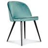 Opjet Chaise Salle à Manger Gansé En Velours Bleu Artic – Ingrid 20