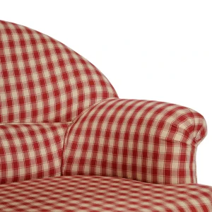 Comptoir De Famille Fauteuil Crapaud En Coton Vichy Rouge Et Pin – Margot 13