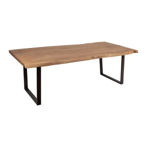 Côté Table Table à Manger En Acacia Massif Et Pieds En Fer Noir 240x110cm – Factory 12