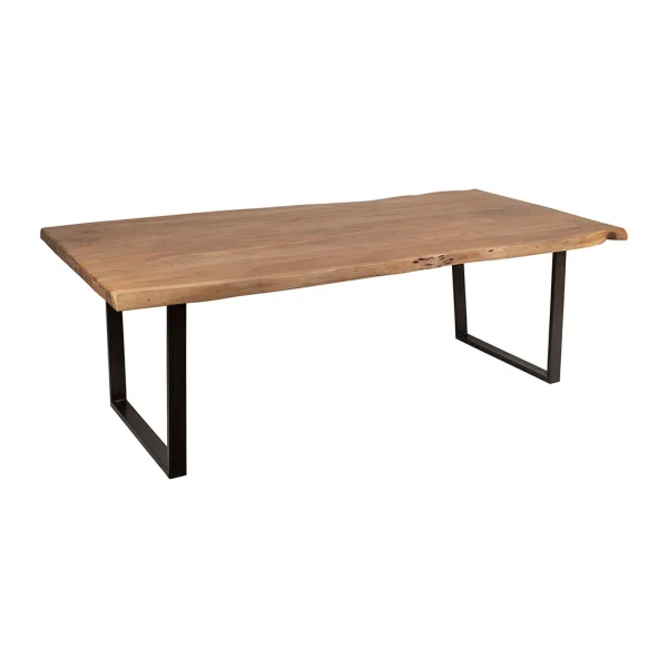 Côté Table Table à Manger En Acacia Massif Et Pieds En Fer Noir 240x110cm – Factory 4