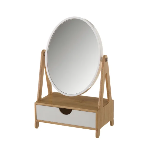 Unimasa Miroir Avec Tiroir Bambou 17.3×10.5×27.5cm 1