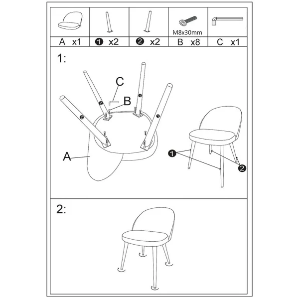 Opjet Chaise Salle à Manger En Velours Miel – Ingrid 7