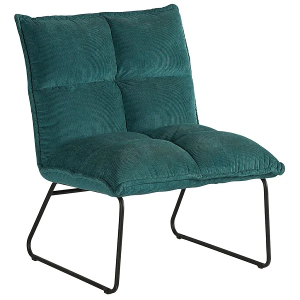 Casita Fauteuil En Tissus Côtelé Bleu – Leya 1