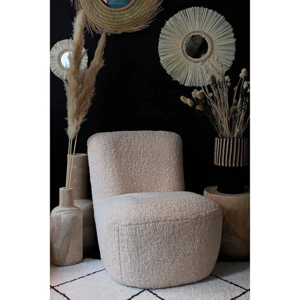 Opjet Fauteuil Bouclette Imitation Fourrure Blanc – Eve 3