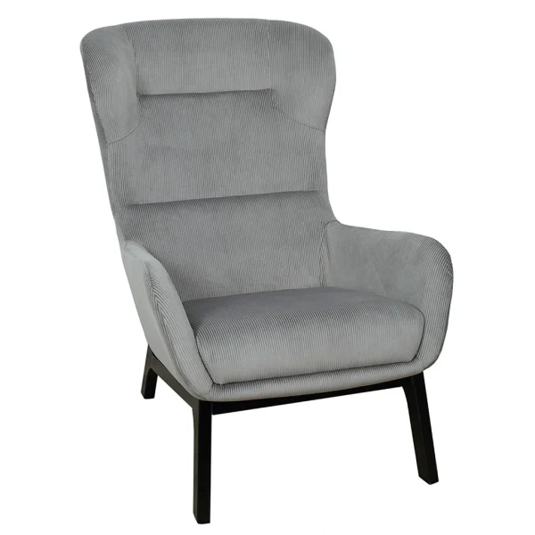 Home Déco Factory Fauteuil En Velours Côtelé Gris Foncé – Roma 1