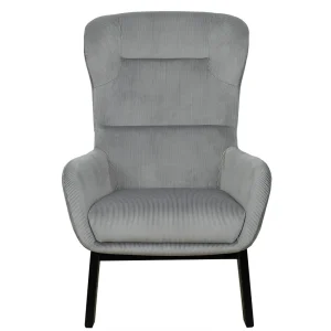 Home Déco Factory Fauteuil En Velours Côtelé Gris Foncé – Roma 10