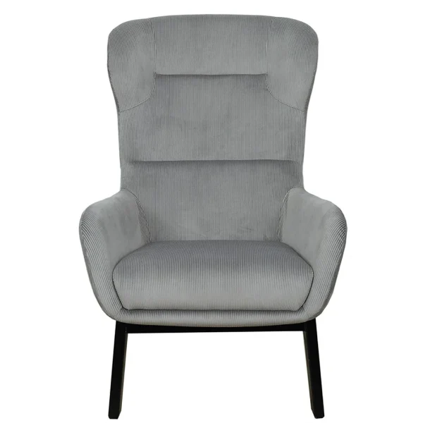 Home Déco Factory Fauteuil En Velours Côtelé Gris Foncé – Roma 3