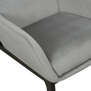 Home Déco Factory Fauteuil En Velours Côtelé Gris Foncé – Roma 12