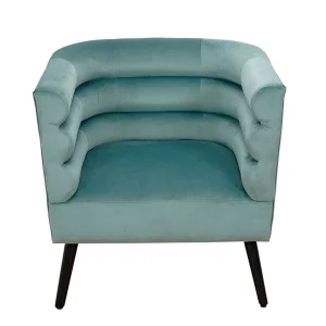 Home Déco Factory Fauteuil Club En Velours Vert De Gris – Amelia 16