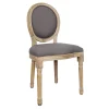 Home Déco Factory Chaise Medaillon En Bois D’hévea Grise 20