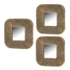 Unimasa Set De 3 Miroir Doré En Polypropylene 25x25cm 14