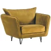 Casita Fauteuil Club Tissu Ocre – Harry 19