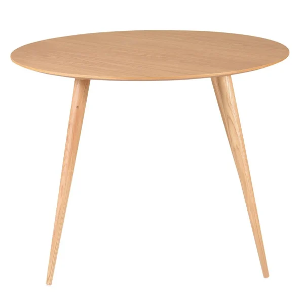 Zago Table à Manger Ronde En Chêne Clair D100cm – Caly 1