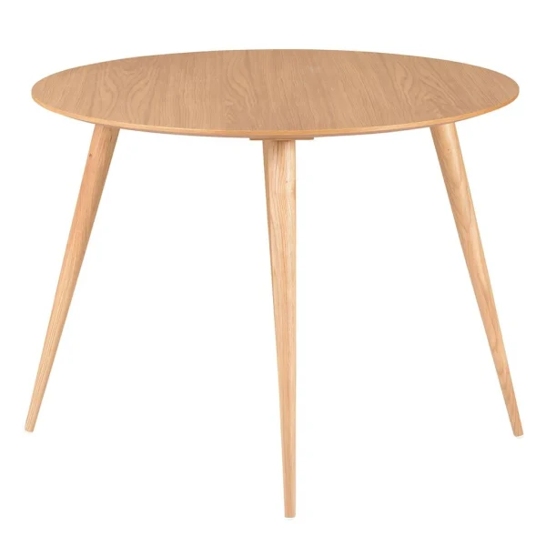 Zago Table à Manger Ronde En Chêne Clair D100cm – Caly 3