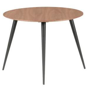 Zago Table à Manger Ronde En Noyer Et Pieds Hêtre Noir D100cm – Caly 8