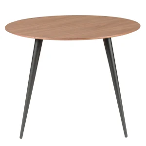 Zago Table à Manger Ronde En Noyer Et Pieds Hêtre Noir D100cm – Caly 10