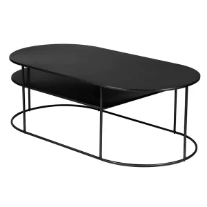 Zago Table Basse En Métal Noir L120cm -Gray 8