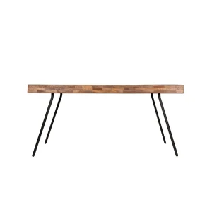 White Label Living Table à Manger En Teck Massif Et Pieds Métal 200x90cm – Suri 10