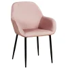 Home Déco Factory Chaise Avec Accoudoir En Velours Cotelé Rose – Julia 20