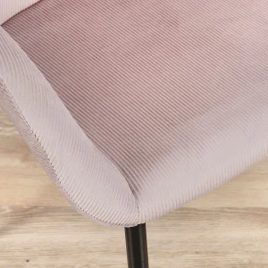 Home Déco Factory Chaise Avec Accoudoir En Velours Cotelé Rose – Julia 16