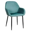 Home Déco Factory Chaise Avec Accoudoir En Velours Cotelé Bleu Canard – Julia 22