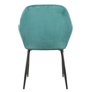 Home Déco Factory Chaise Avec Accoudoir En Velours Cotelé Bleu Canard – Julia 14