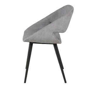 Zago Chaise Salle à Manger Velours Côtelé Gris Clair – Alma 11