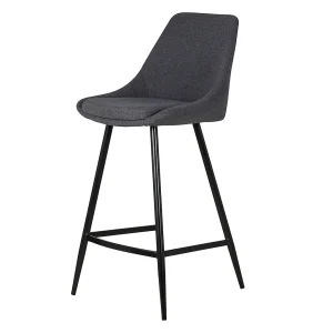 Zago Chaise De Bar Tissu Gris Foncé – Ben 12