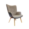 Home Déco Factory Fauteuil De Salon En Bois Et Tissu Gris – Nora 5